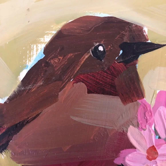 Original oil painting of sweet little Dipper Bird on A-grade composite wood - Picture 3 of 10